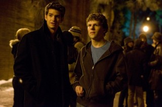 Jesse Eisenberg en Andrew Garfield in The Social Network