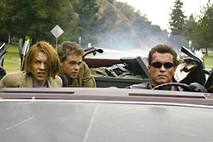 Claire Danes, Nick Stahl en Arnold Schwarzenegger in Terminator 3: Rise of the Machines