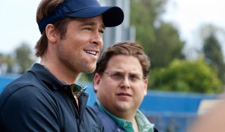 Brad Pitt en Jonah Hill in Moneyball