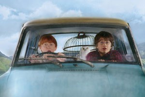 Rupert Grint en Daniel Radcliffe in Harry Potter and the Chamber of Secrets