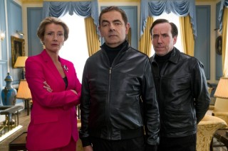 Emma Thompson, Rowan Atkinson en Ben Miller (II) in Johnny English Strikes Again