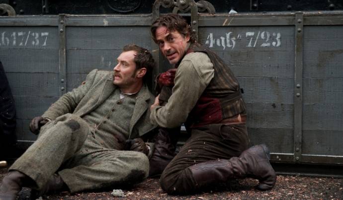 Jude Law (Dr. John Watson) en Robert Downey Jr. (Sherlock Holmes)