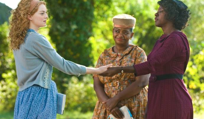 Emma Stone (Eugenia 'Skeeter' Phelan), Octavia Spencer (Minny Jackson) en Viola Davis (Aibileen Clark)