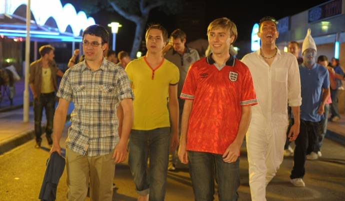 Simon Bird (Will McKenzie), Joe Thomas (Simon Cooper), James Buckley (Jay Cartwright) en Blake Harrison (Neil Sutherland)