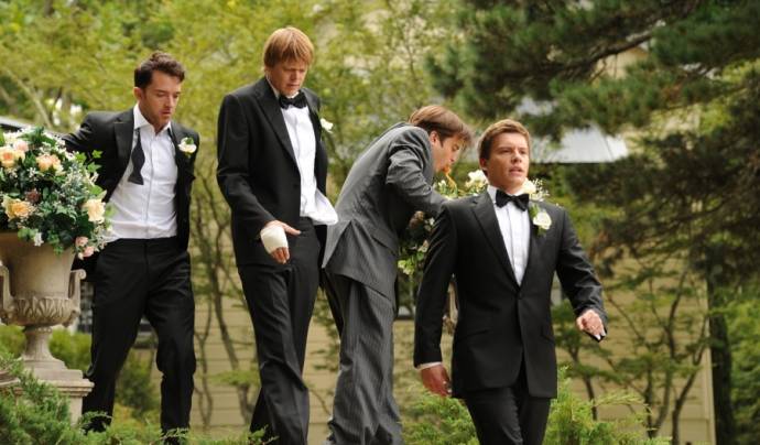 Xavier Samuel (David), Kris Marshall (Tom), Tim Draxl (Luke) en Kevin Bishop (I) (Graham)