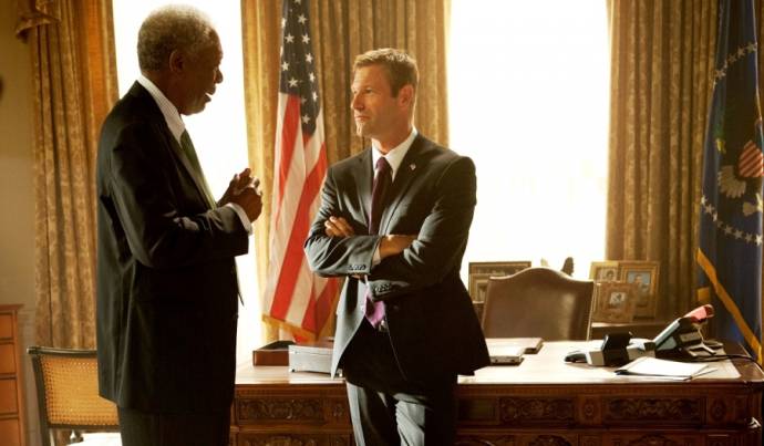 Morgan Freeman en Aaron Eckhart