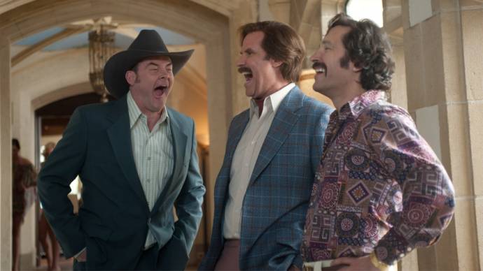 David Koechner (Champ Kind), Will Ferrell (Ron Burgundy) en Paul Rudd (Brian Fantana)