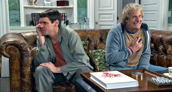 Jim Carrey (Lloyd Christmas) en Jeff Daniels (Harry Dunne)