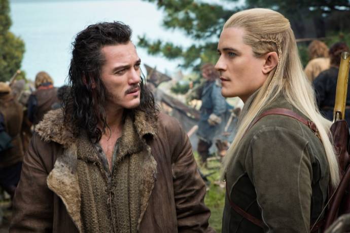 Luke Evans (Bard) en Orlando Bloom (Legolas)