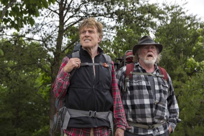 Robert Redford (Bill Bryson) en Nick Nolte (Stephen Katz)