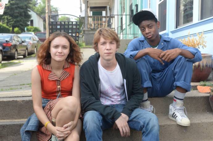 Olivia Cooke (Rachel), Thomas Mann (Greg) en RJ Cyler (Earl) in Me and Earl and the Dying Girl