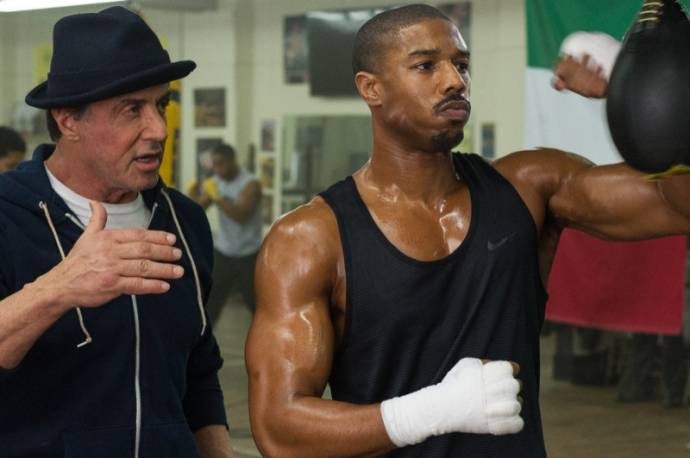 Sylvester Stallone (Rocky Balboa) en Michael B. Jordan (Adonis Johnson)