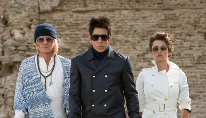 Owen Wilson (Hansel), Ben Stiller (Derek Zoolander) en Penélope Cruz (Valentina)