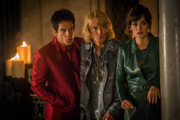 Ben Stiller (Derek Zoolander), Owen Wilson (Hansel) en Penélope Cruz (Valentina)