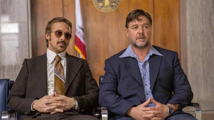 Ryan Gosling (Holland March) en Russell Crowe (Jackson Healy)