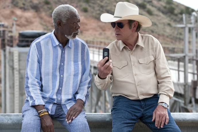 Morgan Freeman (Duke) en Tommy Lee Jones (Leo)