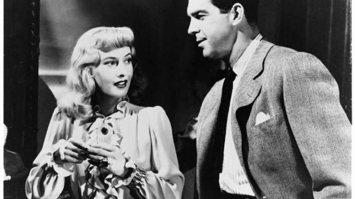 Barbara Stanwyck (Phyllis Dietrichson) en Fred MacMurray (Walter Neff)