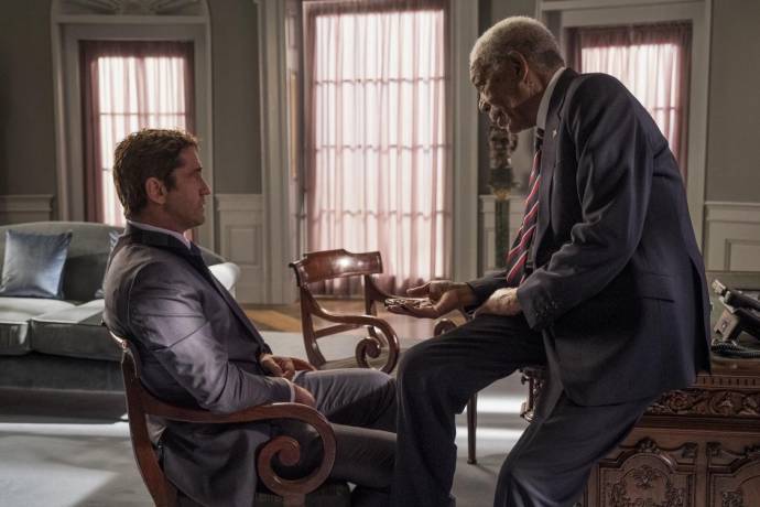 Gerard Butler (Mike Banning) en Morgan Freeman (Allan Trumbull)