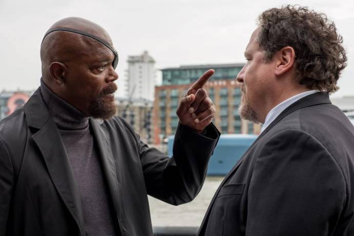 Samuel L. Jackson (Nick Fury) en Jon Favreau (Happy Hogan)