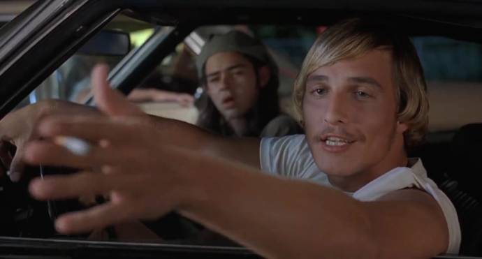 Rory Cochrane (Slater) en Matthew McConaughey (Wooderson) in Dazed and Confused