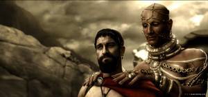 Gerard Butler (King Leonidas) en Rodrigo Santoro (Xerxes)