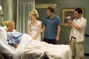 Katherine Heigl (Alison Scott), Leslie Mann (Debbie), Seth Rogen (Ben Stone) en Paul Rudd (Pete)