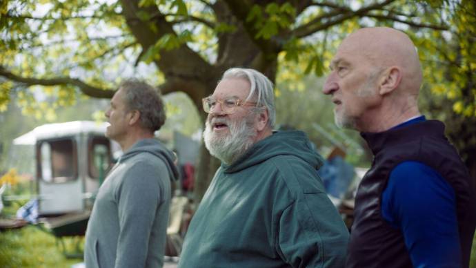 Reinout Bussemaker (Bart), Wim Opbrouck (David) en Wilfried de Jong (Andr)