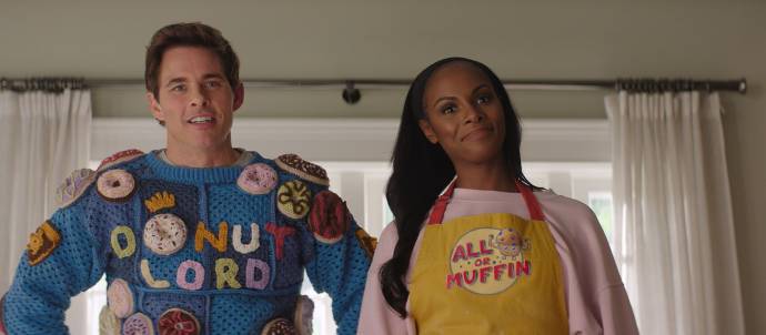 James Marsden (Tom%20Wachowski) en Tika Sumpter (Maddie%20Wachowski) in Sonic the Hedgehog 3