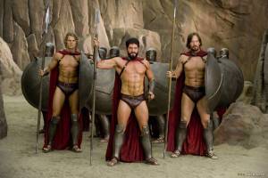 Sean Maguire (Leonidas), Kevin Sorbo (Captain) en Travis Van Winkle (Sonio)