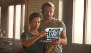 Evangeline Lilly en Hugh Jackman in Real Steel