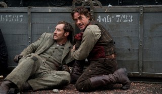 Jude Law en Robert Downey Jr. in Sherlock Holmes: A Game of Shadows