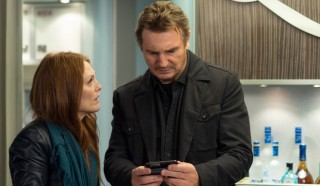 Julianne Moore en Liam Neeson in Non-Stop