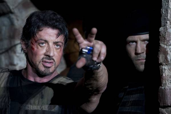 Still uit deel 1 met Stallone en Statham