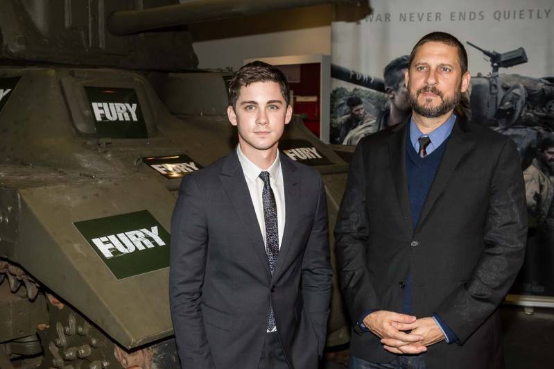 Logan Lerman en David Ayer in Fury (c) Arjo Frank