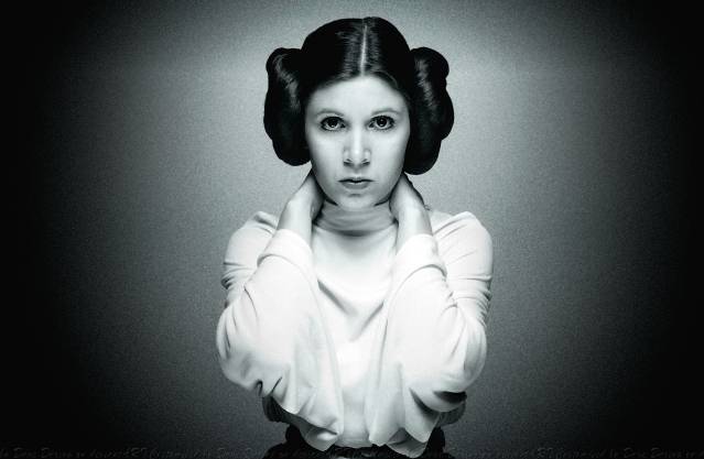 Carrie Fisher, die beroemd werd als Prinses Leia.