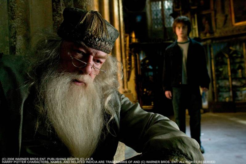 Michael Gambon en Daniel Radcliffe in Harry Potter and the Goblet of Fire (2005)